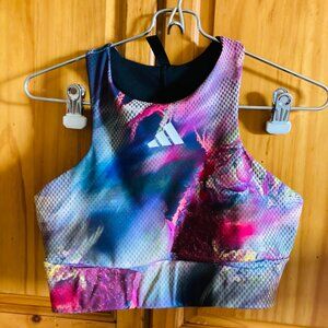 Adidas SMALL Women's Multicolor Melbourne Crop Top - multicolor/black